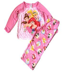 Disney Girls PRINCESS 2PC Pajamas Set Belle Snow White Cinderella Pajama…